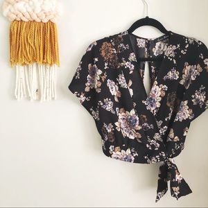 Floral Tie-Front Crop